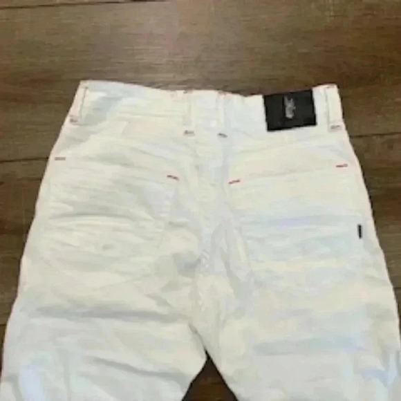 Makobi‎ Distressed Paint Splatter White Denim Jean Shorts Mens Sz 30 EUC - Picture 10 of 11